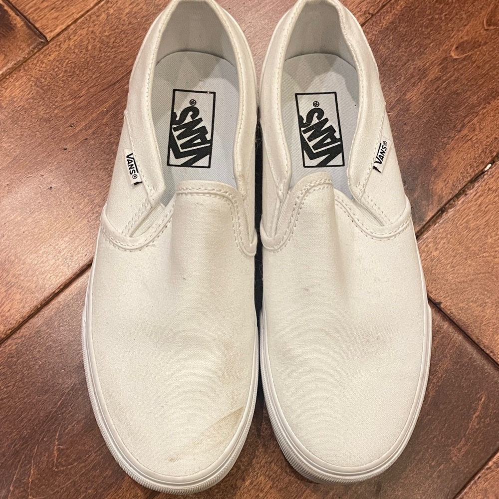 Vans Women's White Slip-On Sneakers